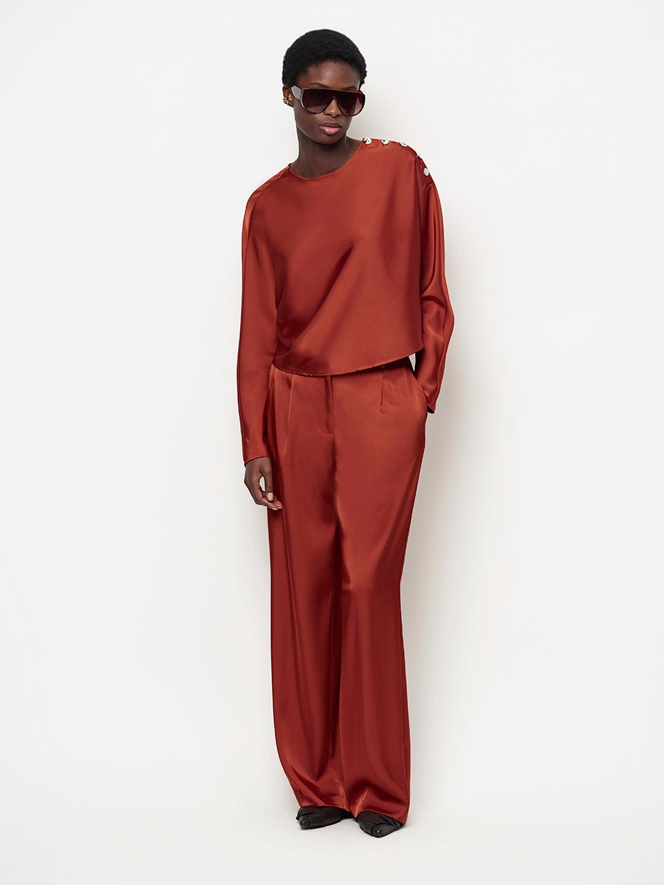 DANTE 6 263187 Jules BoldSatinSm Pants satijnen broek oranje