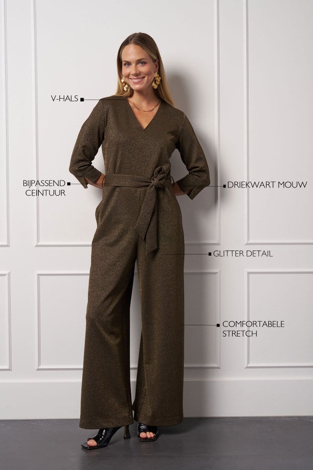 STUDIO ANNELOES 13330 Odessi sparkle jumpsuit-gold