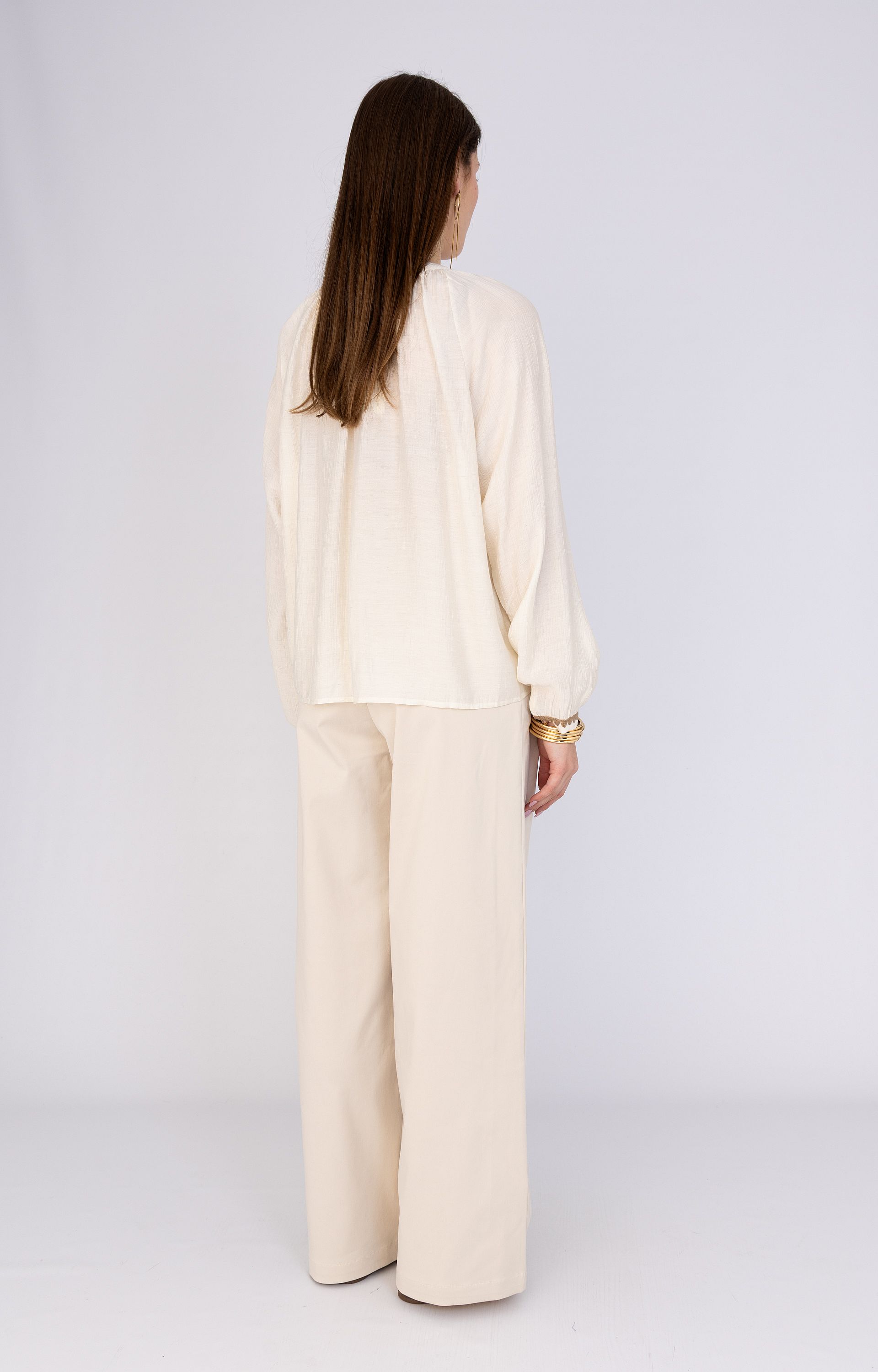 ANNA 80a02-03509 Broek met bandplooi