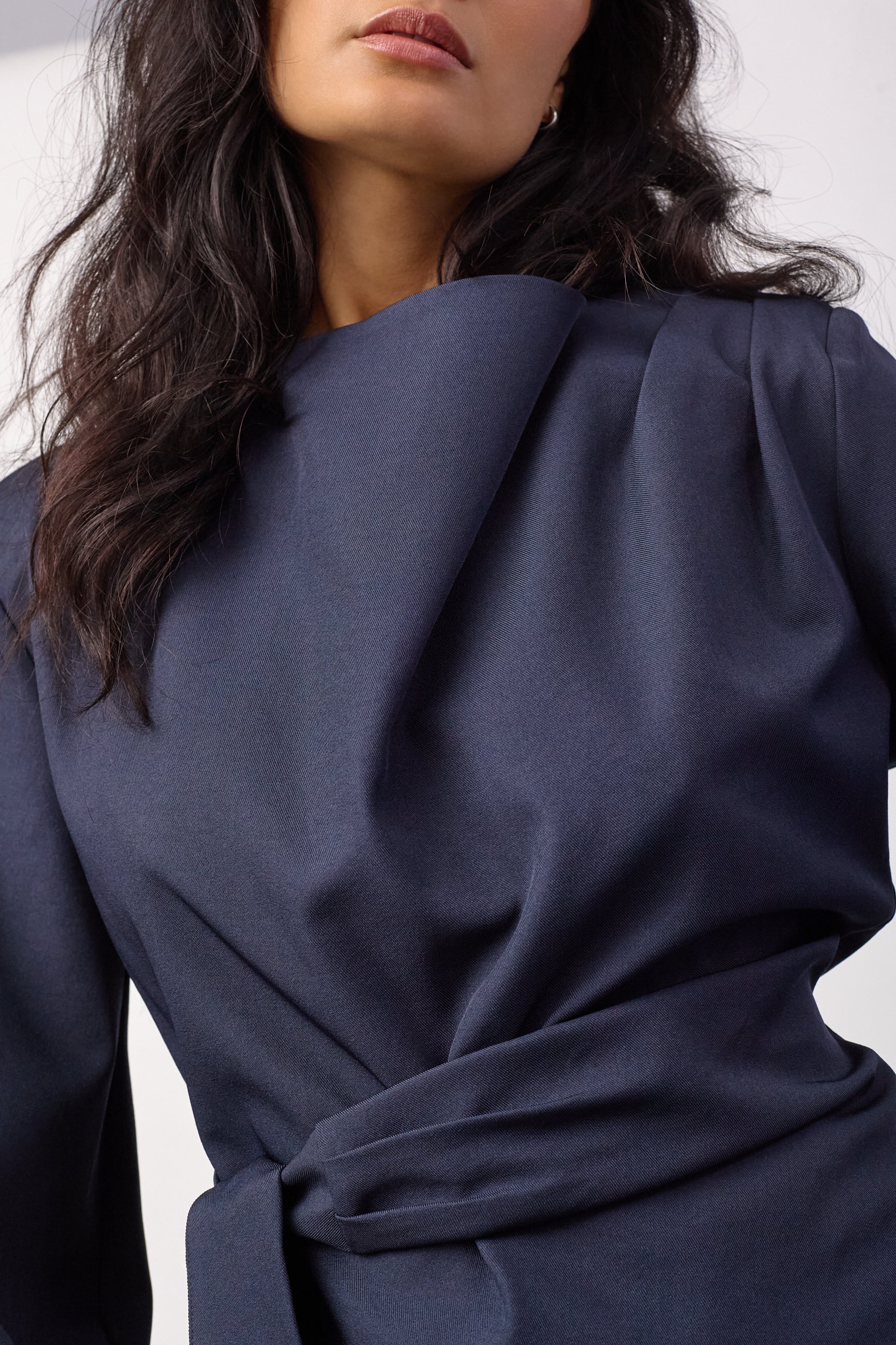 CO'COUTURE 500386 LunaCC Tie Blouse-Navy