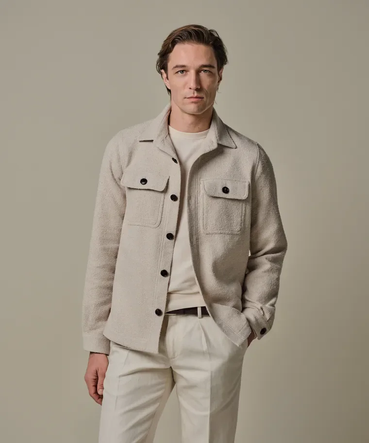 PROFUOMO PPXF10023A OVERSHIRT BOUCLE-sand
