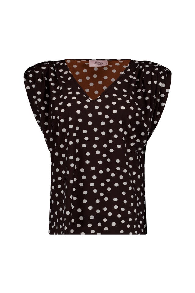 STUDIO ANNELOES 13936 Leone dot v-neck top