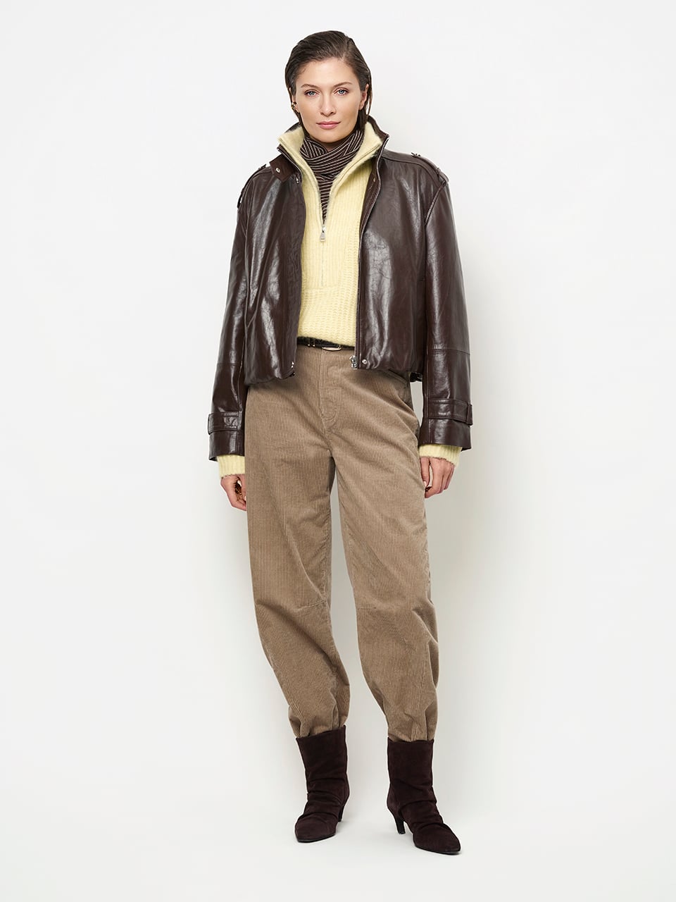 DANTE 6 263115 Kleo Crop Leather Jack brown