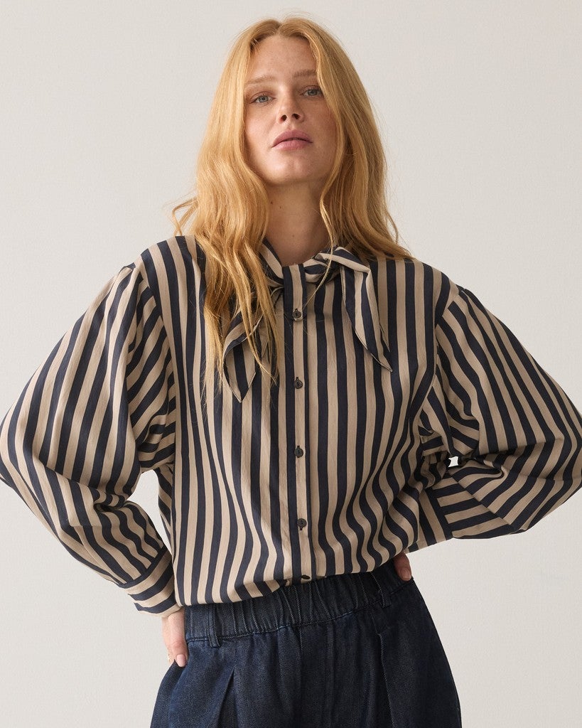 Summum 2s3523-12490 Gestreepte blouse - midnight blue