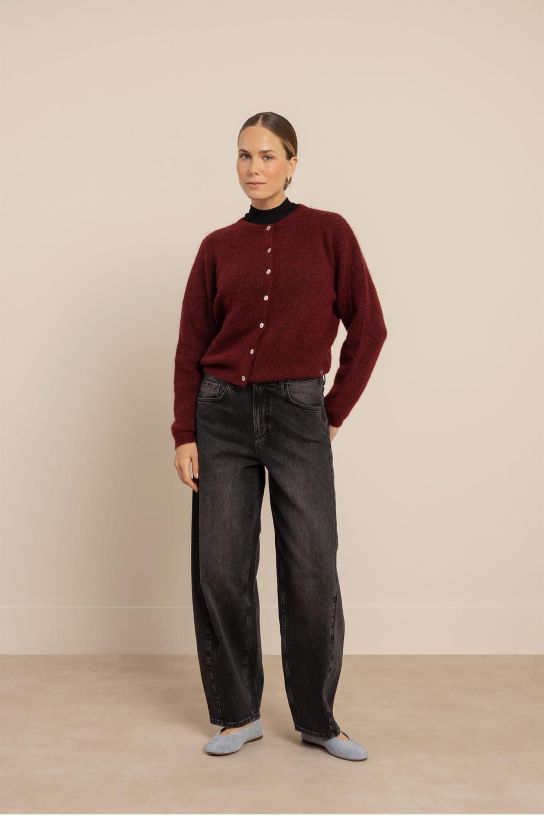 STUDIO ANNELOES 14408 Bibi cardigan-red wine