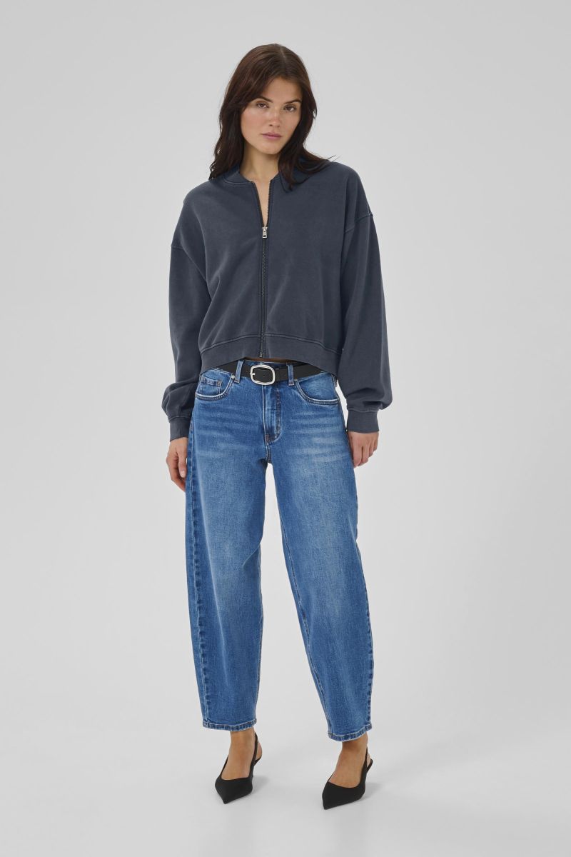 My Essential Wardrobe 10705247 MetaMW Sh SweatJacket-CashmereBlue