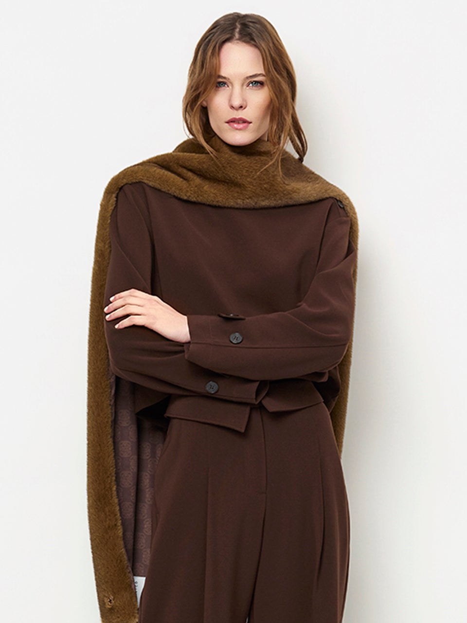 DANTE 6 263152 Raes buttondetail Top bruin