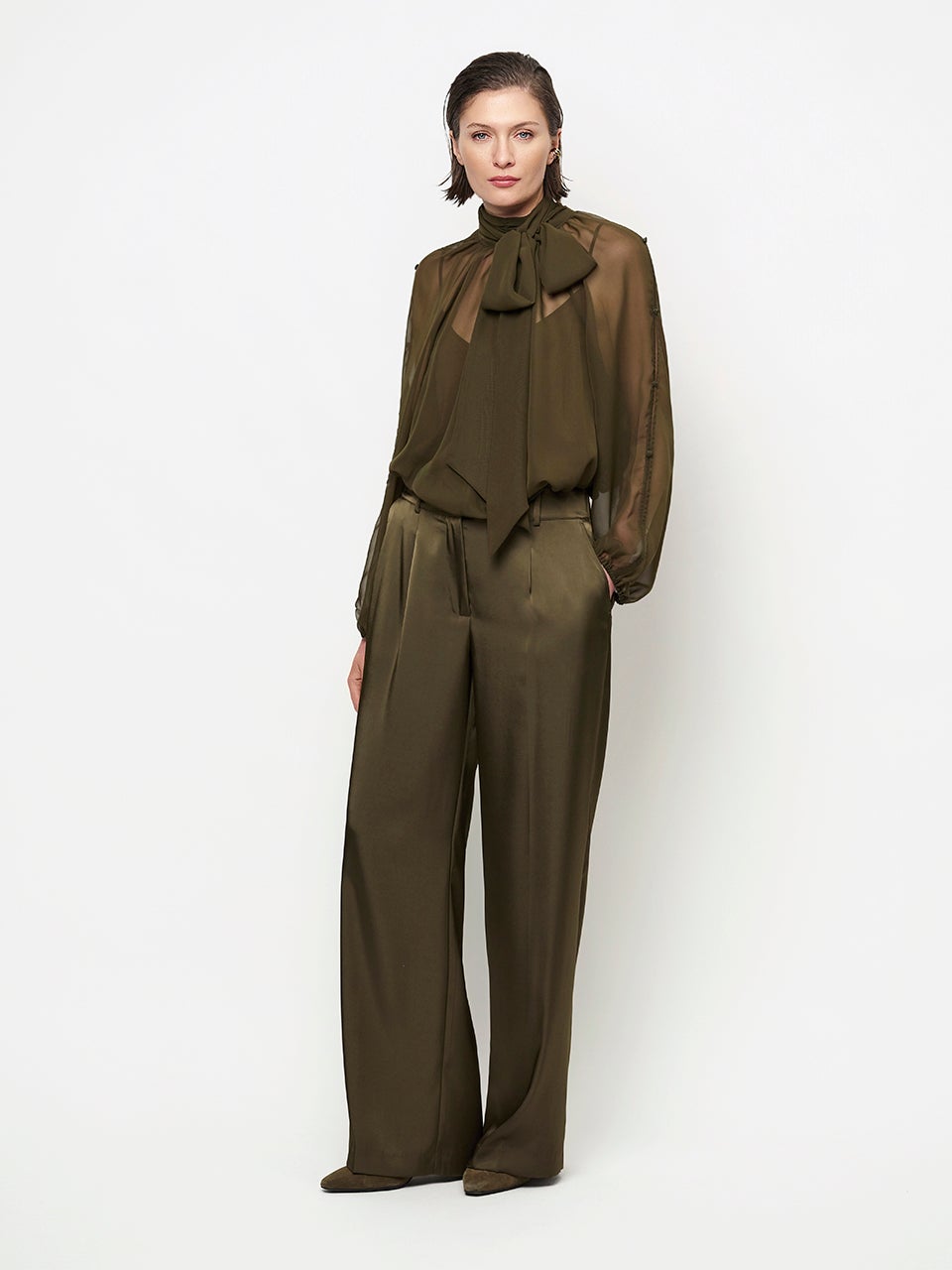 DANTE 6 263193 Sonia Boho SlDetail Bls blouse olijfgroen