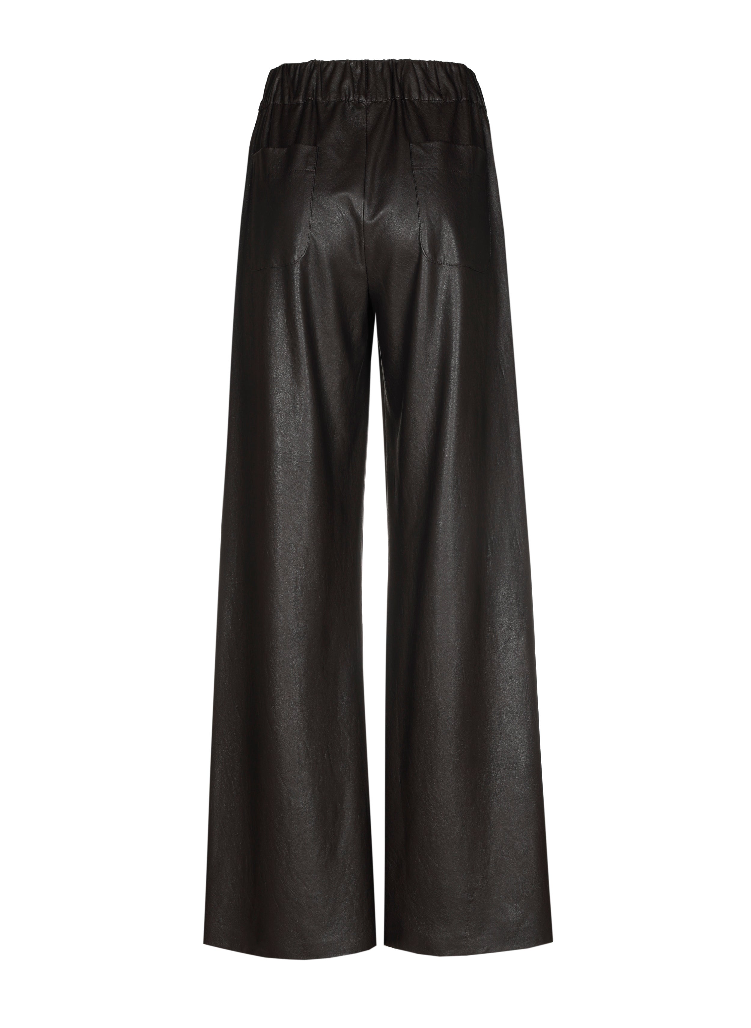 CarolineBiss 4570/30 Broek vegan leather-COFFEE
