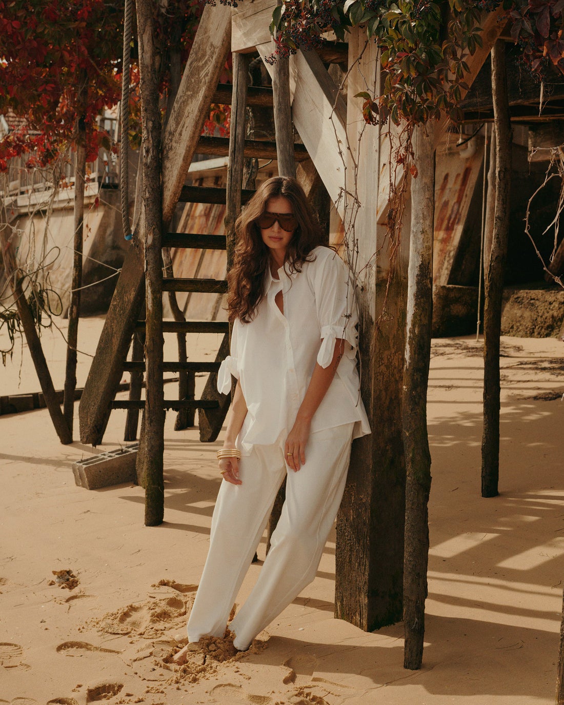 SUMMUM 2s3480-12119 Superwijde overhemdblouse