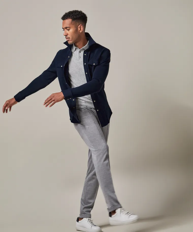 PROFUOMO PPXF10001J French Terry Overshirt Western-Navy