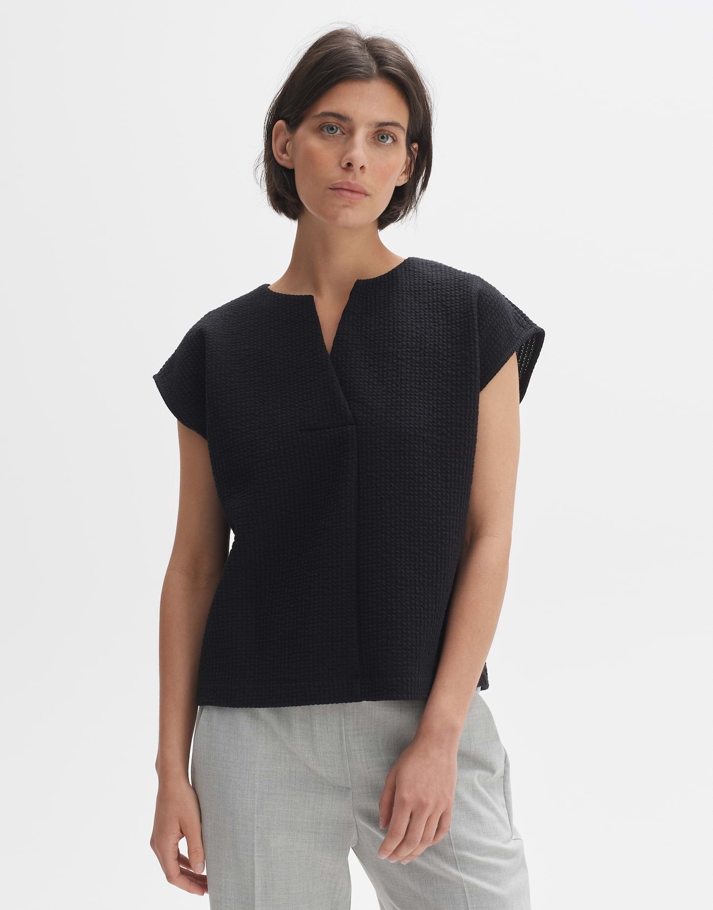 Opus korte mouw shirt 10298312373274 Gosann - zwart
