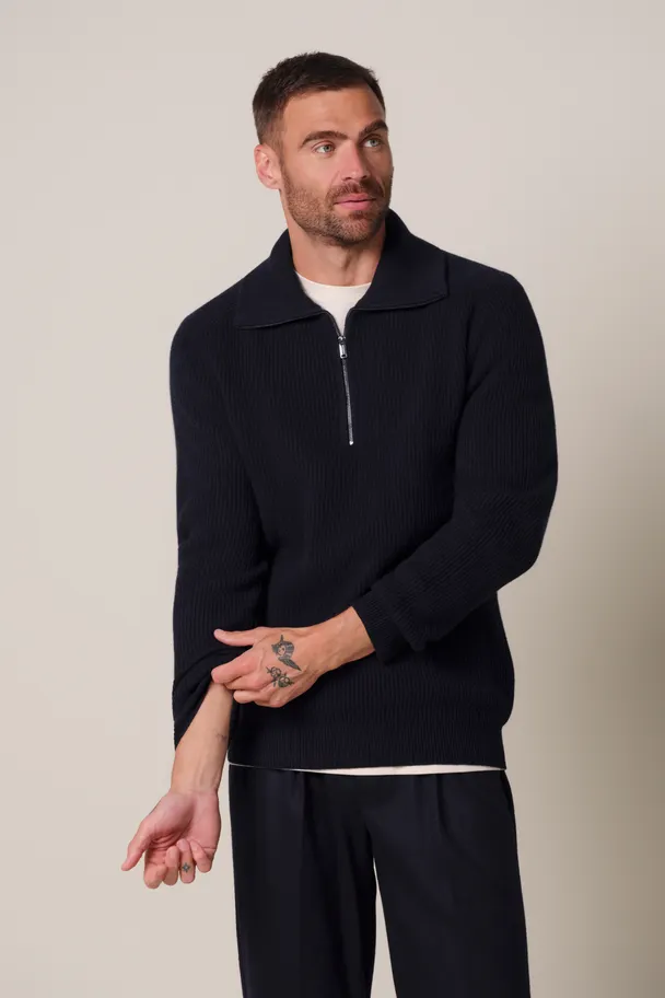 PROFUOMO PPXJ30058A Navy pullover half zip