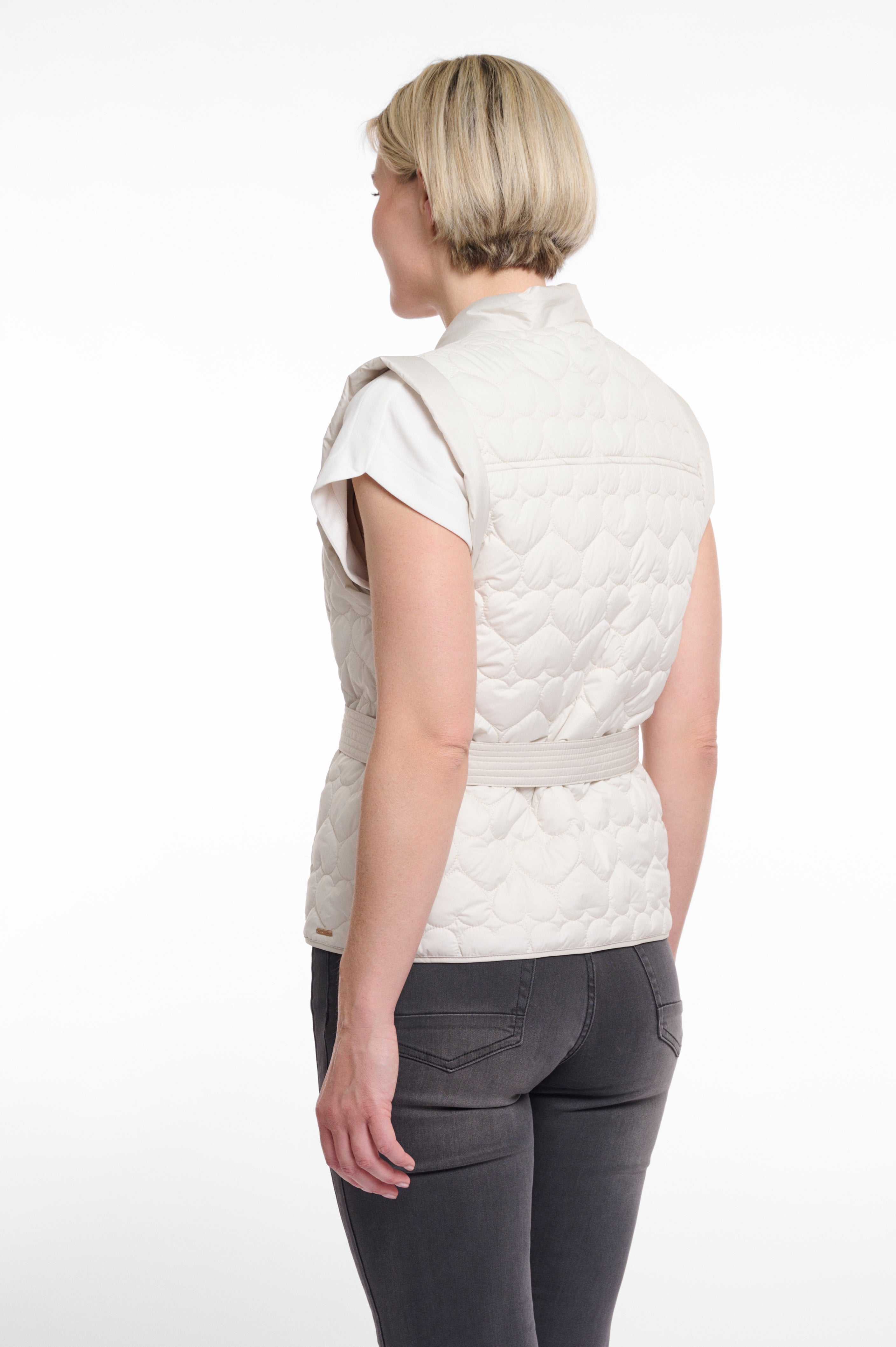 RINO & PELLE Doria.7002521 Quilted bodywarmer with belt-Birch