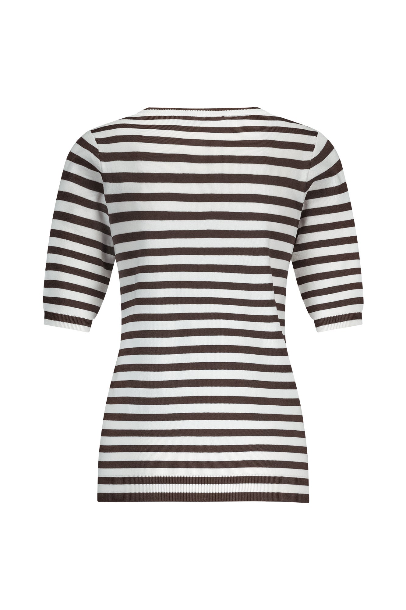 STUDIO ANNELOES13060 Luna ssl stripe pullover - off white/espresso