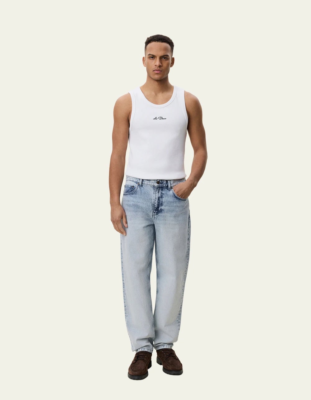 LES DEUX 1002258 RYDER BLEACHED DENIM JEANS