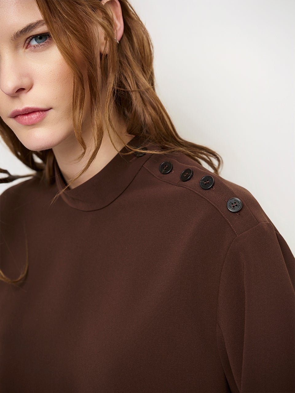DANTE 6 263152 Raes buttondetail Top bruin