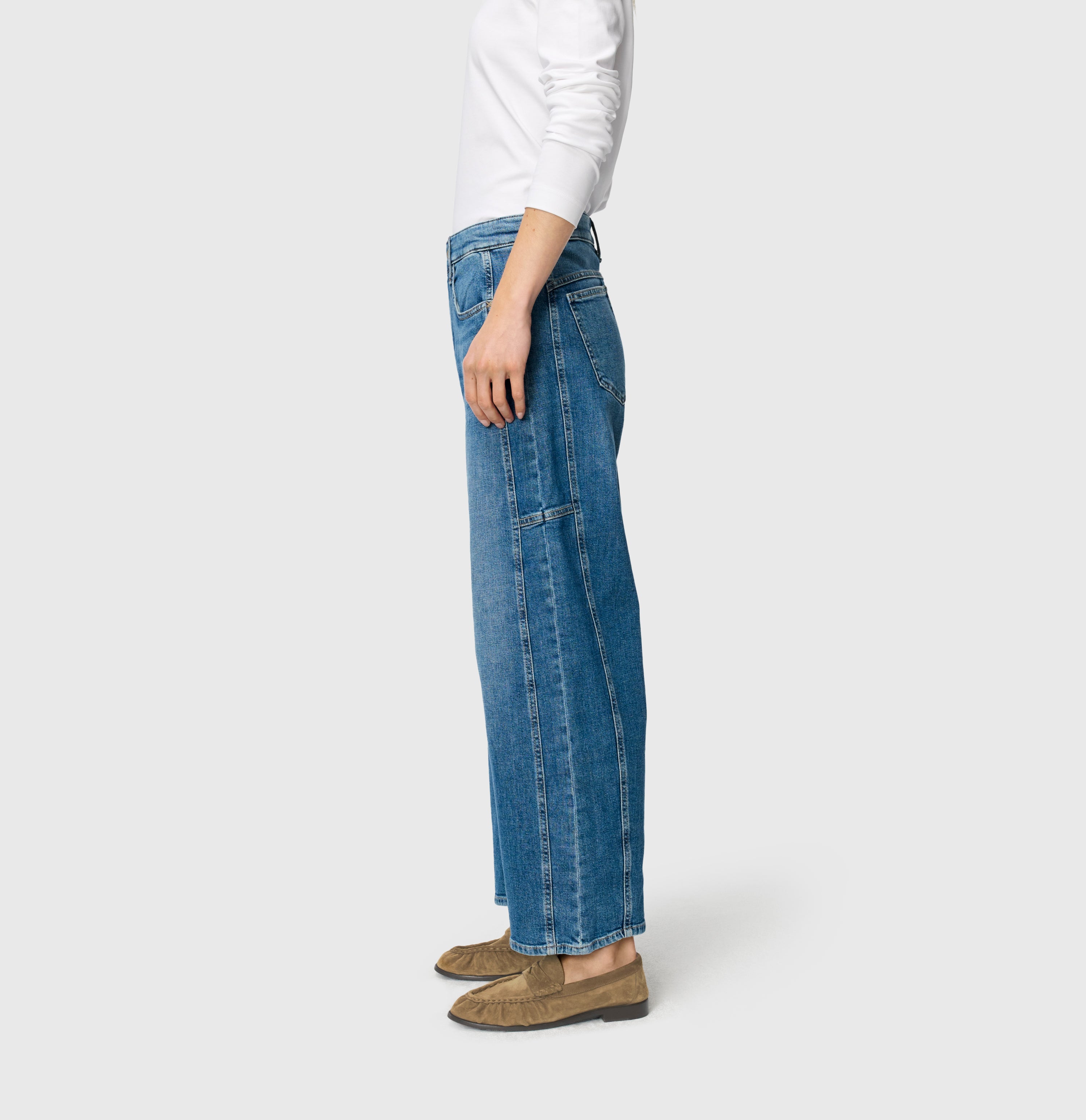 MAC 0333L 3126-90 OHIO Barrel Fit Jeans-MidBlueUsed