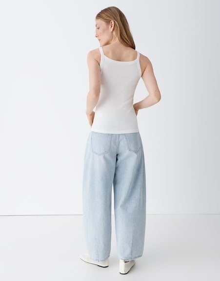 OPUS 10553510409106 Izli Strappy top van fijn geribd tricot