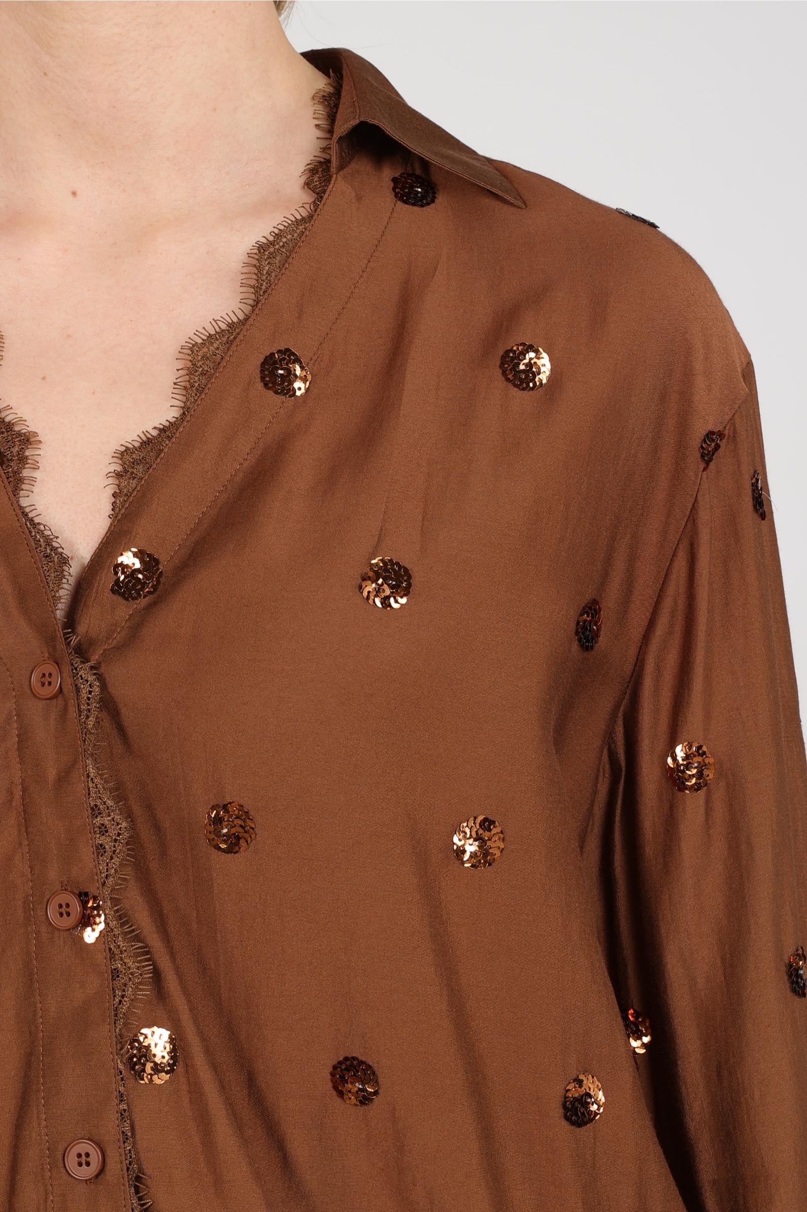 NUKUS NKF02160 Anika Blouse Paillet-espresso