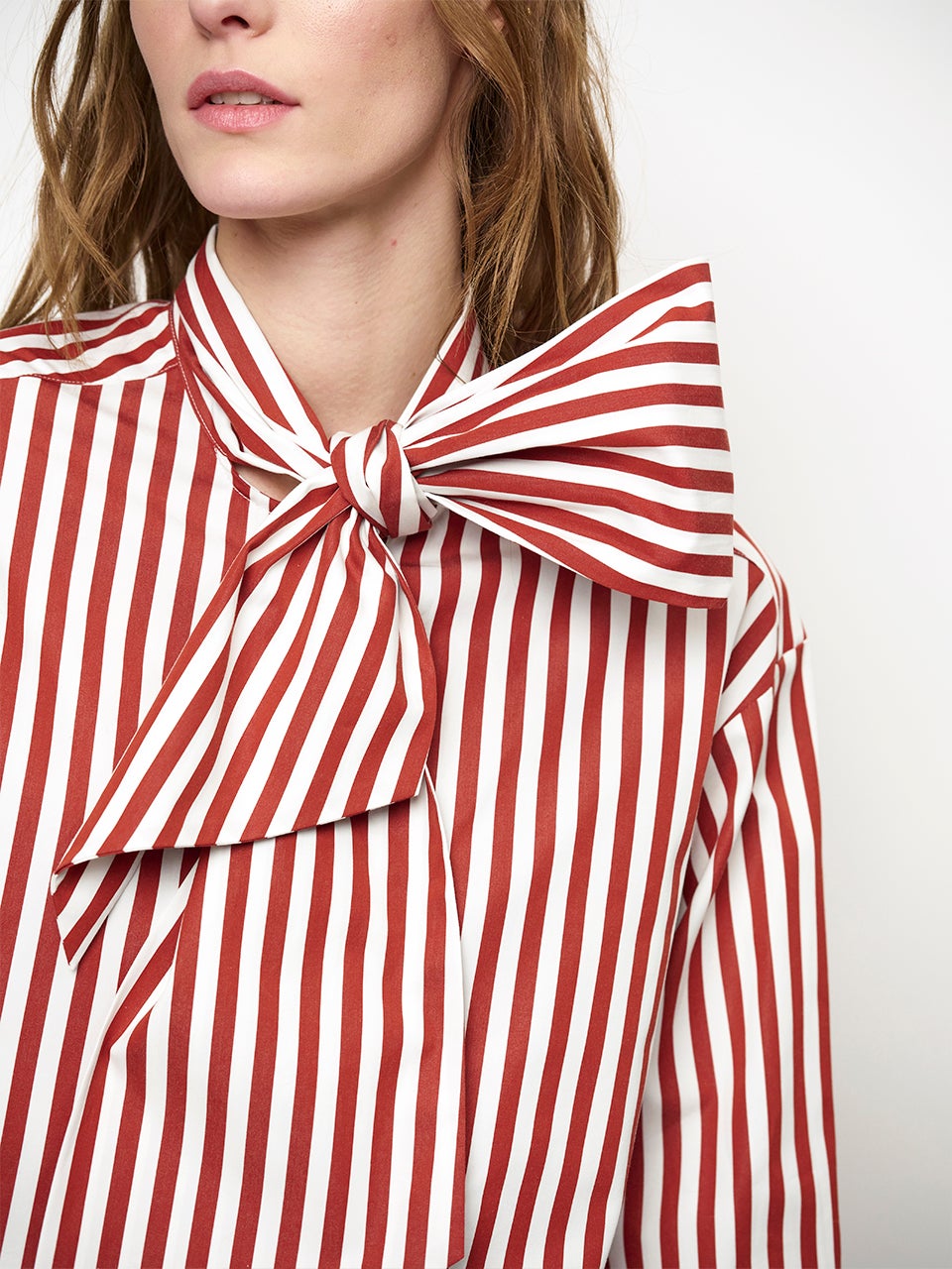 DANTE 6 263182 Ivez Bowstripe Blouse strikblouse oranje