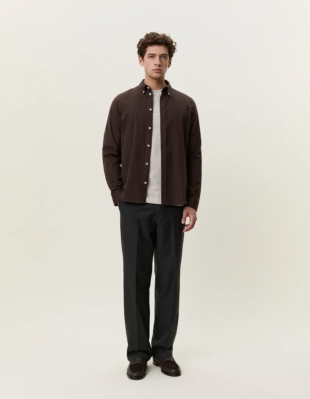 LES DEUX 1002196 SOFT FLANNEL SHIRT bruin