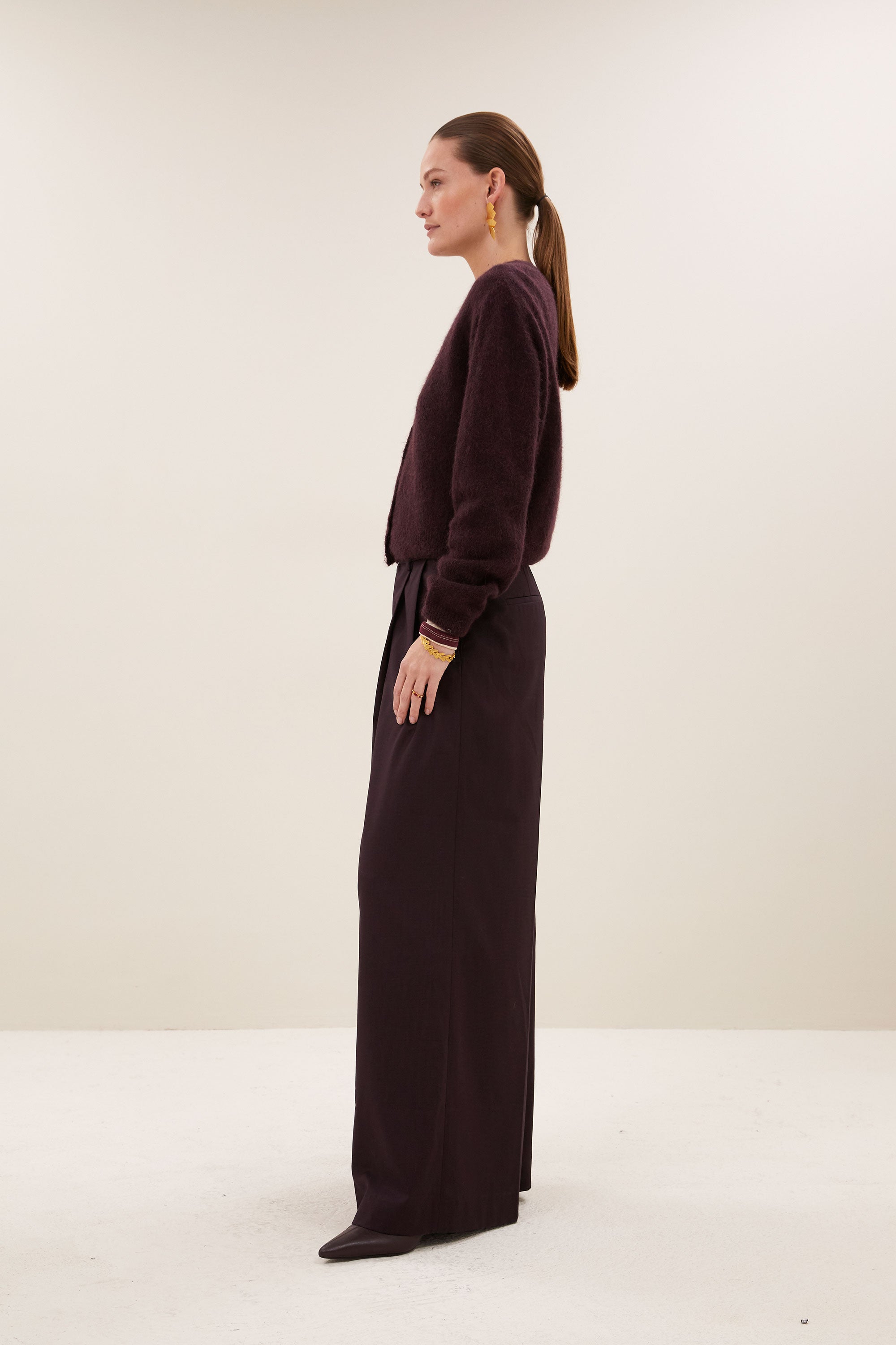 BY-BAR 26414007 cleo cardigan-deep wine