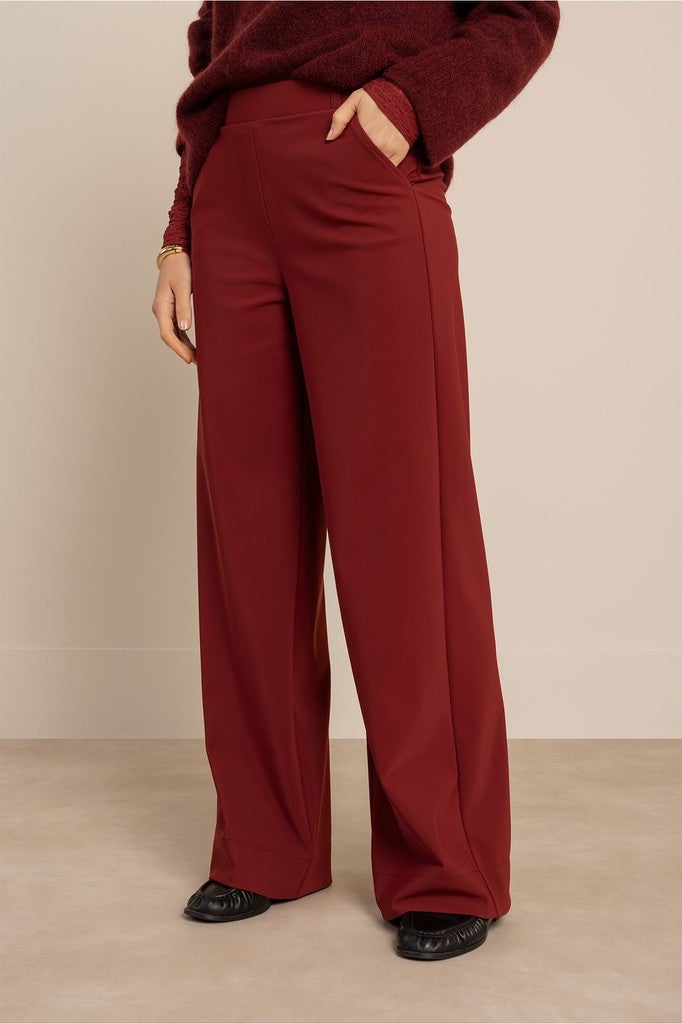 Studio Anneloes 14291 Lexie bonded trousers - red wine
