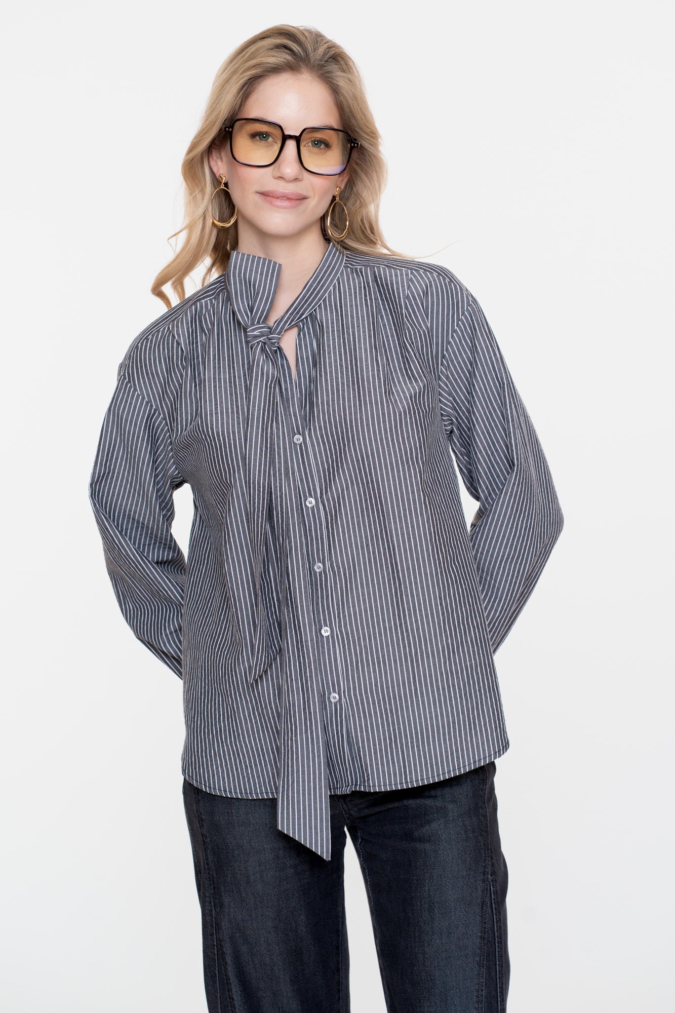 GEISHA 53537-14  Blouse stripes with bow