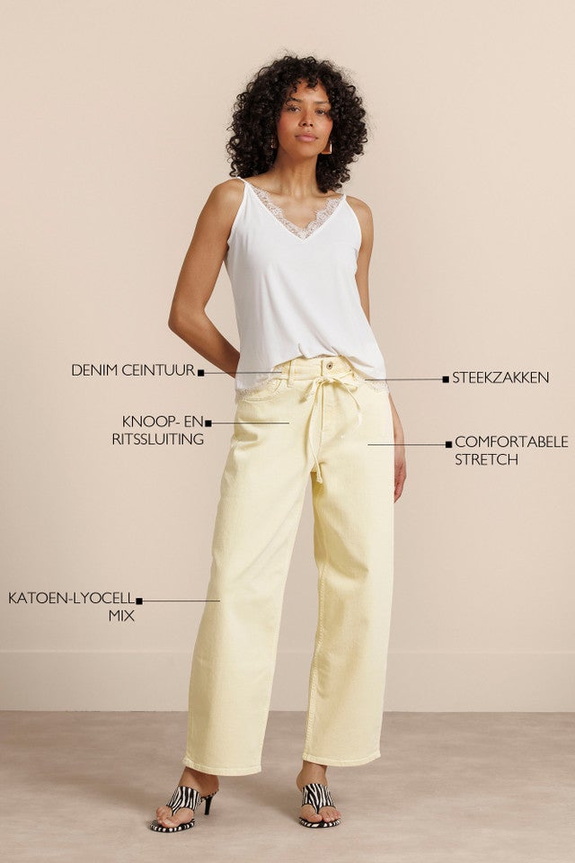 STUDIO ANNELOES 13922 Babet denim trousers-butter yellow