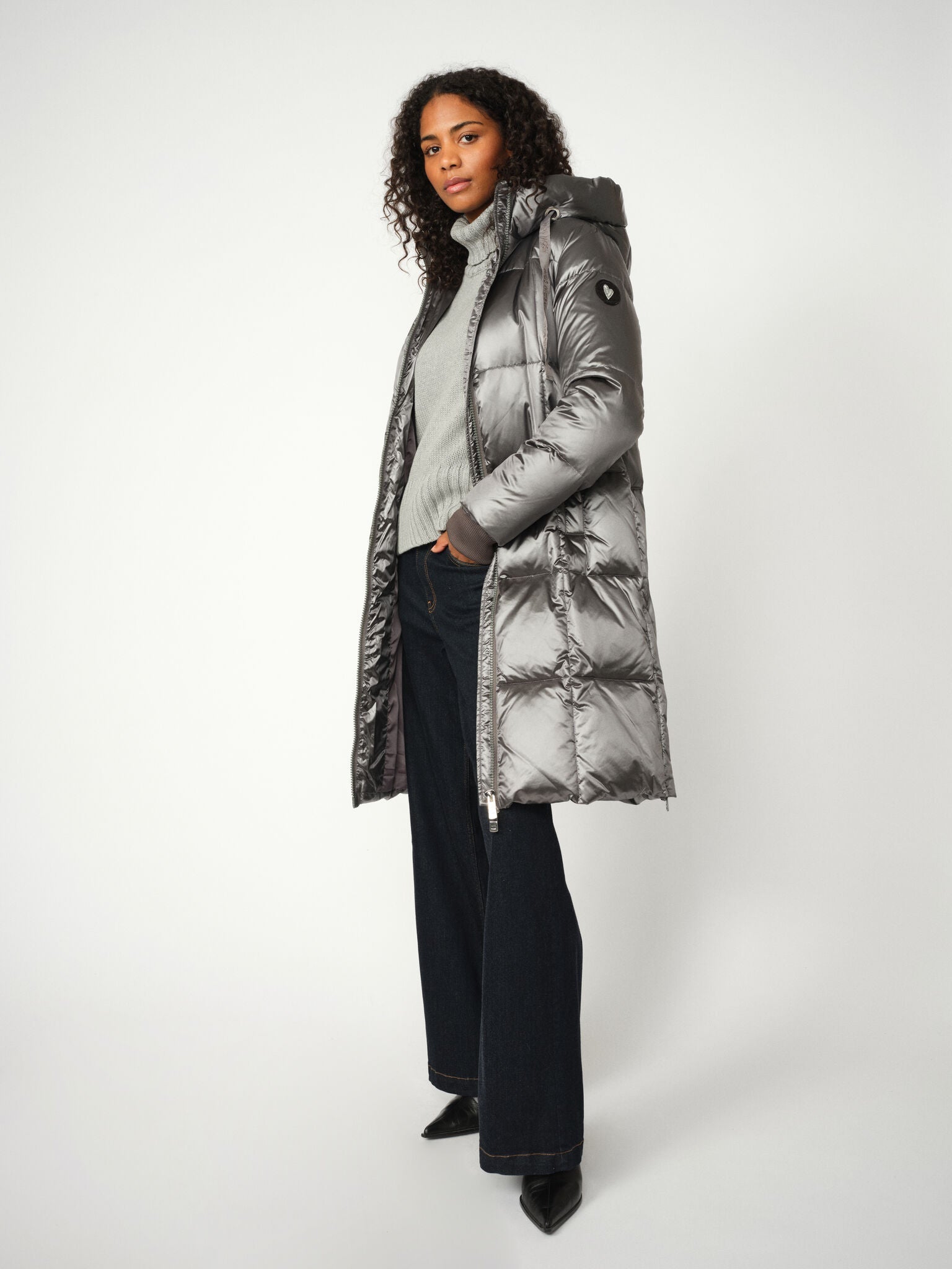 MOS MOSH 154370 MMNova Metallic Down Jacket - Dark Grey