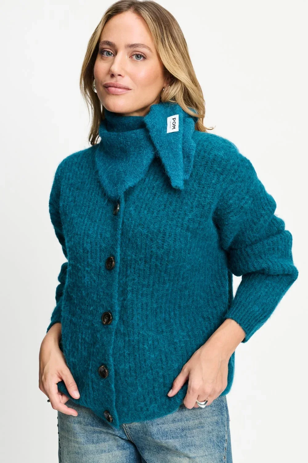 POM SP9865 SHAWL - Elly teal green