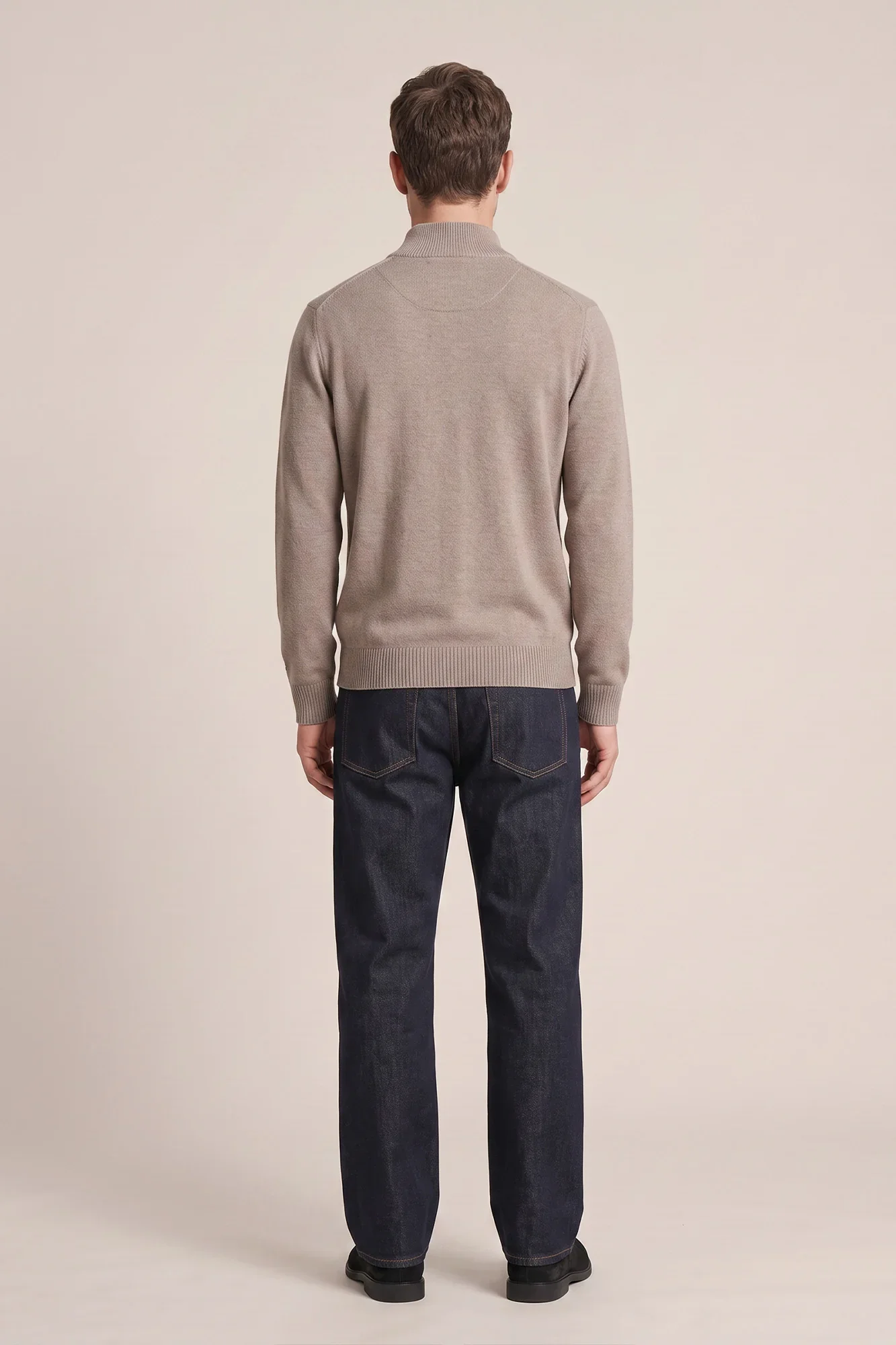 THOMAS MAINE 6284TM900 Pullover met knopen - taupe melange
