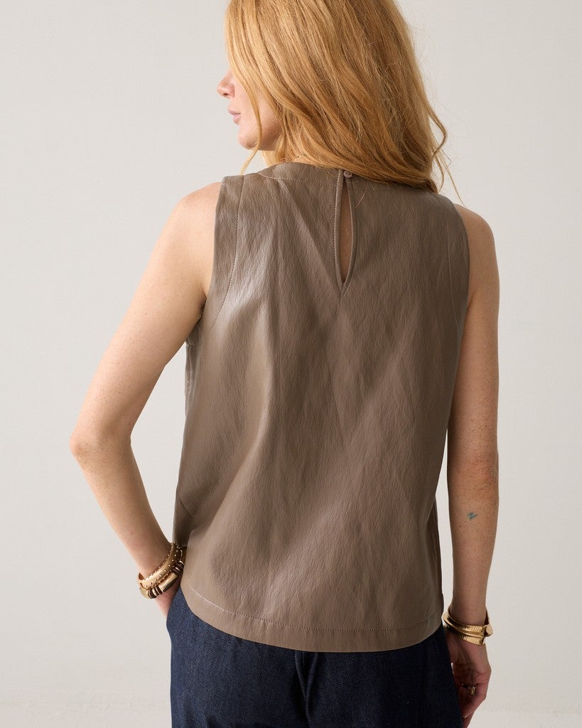 Summum 2s3557-12526 Top van faux leather - light taupe