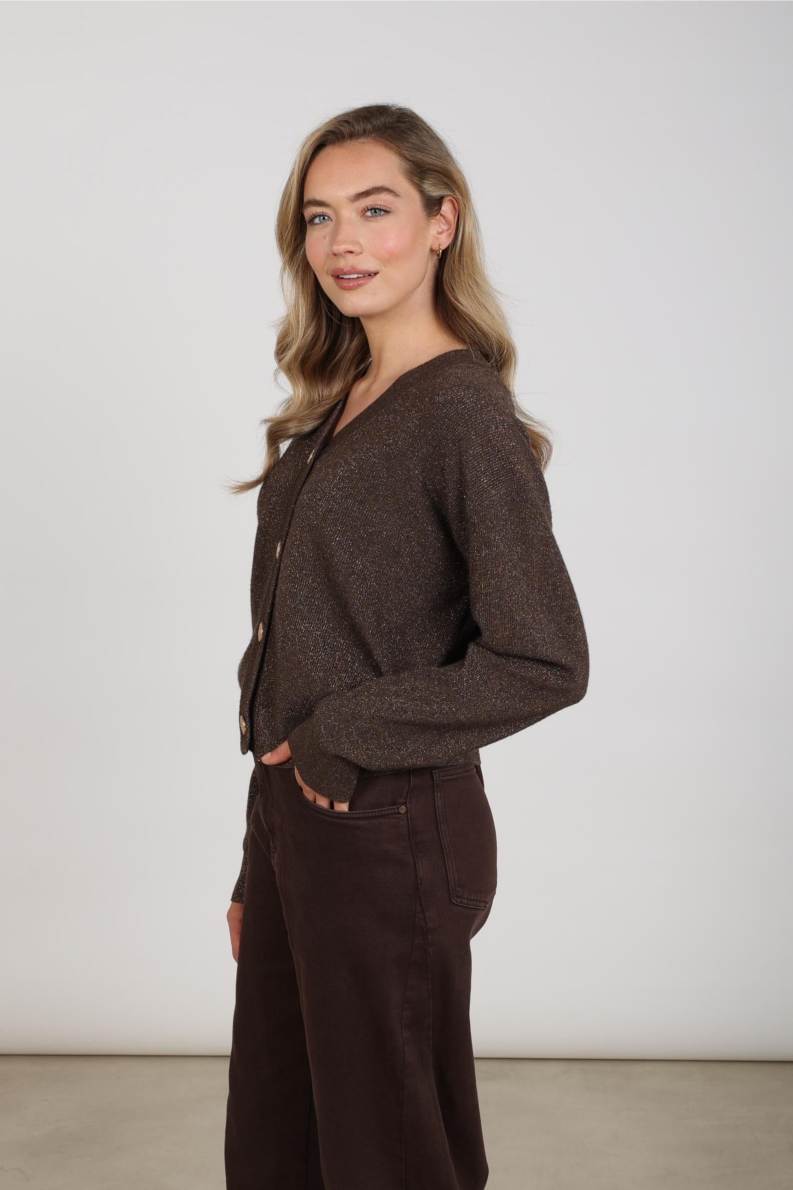 NUKUS NKF05039 Willa Cardigan-chocolate