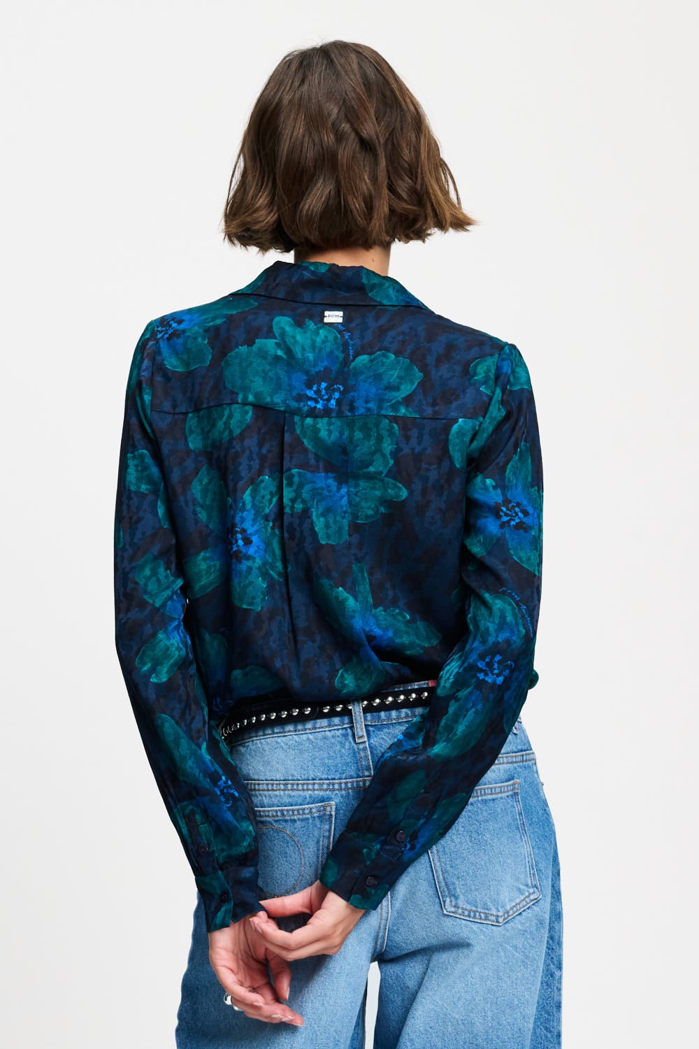 POM SP9794 BLOUSE - MILA BLOOM TEAL GREEN