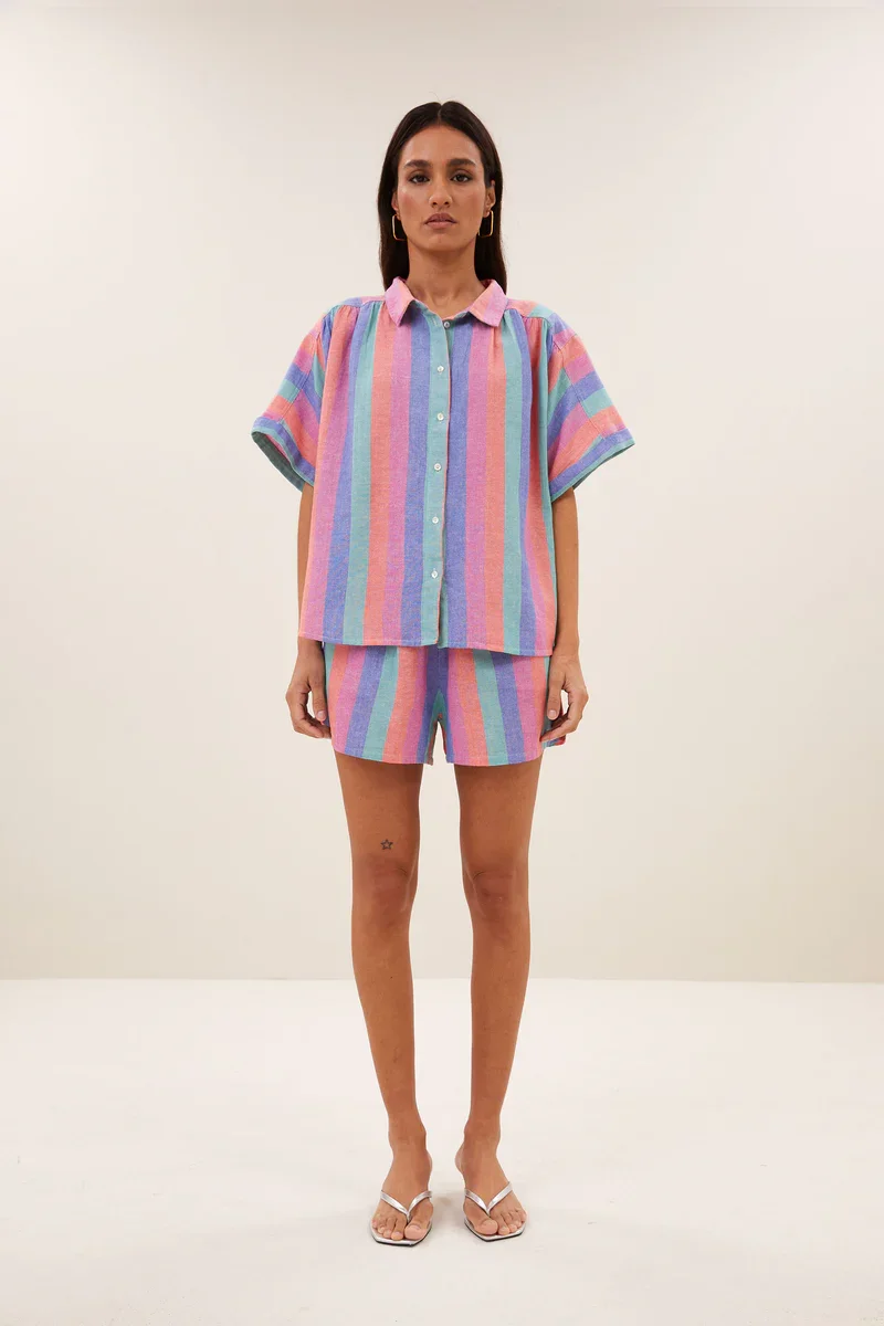BY-BAR 26112077 Sunny Rainbow Pleat Blouse