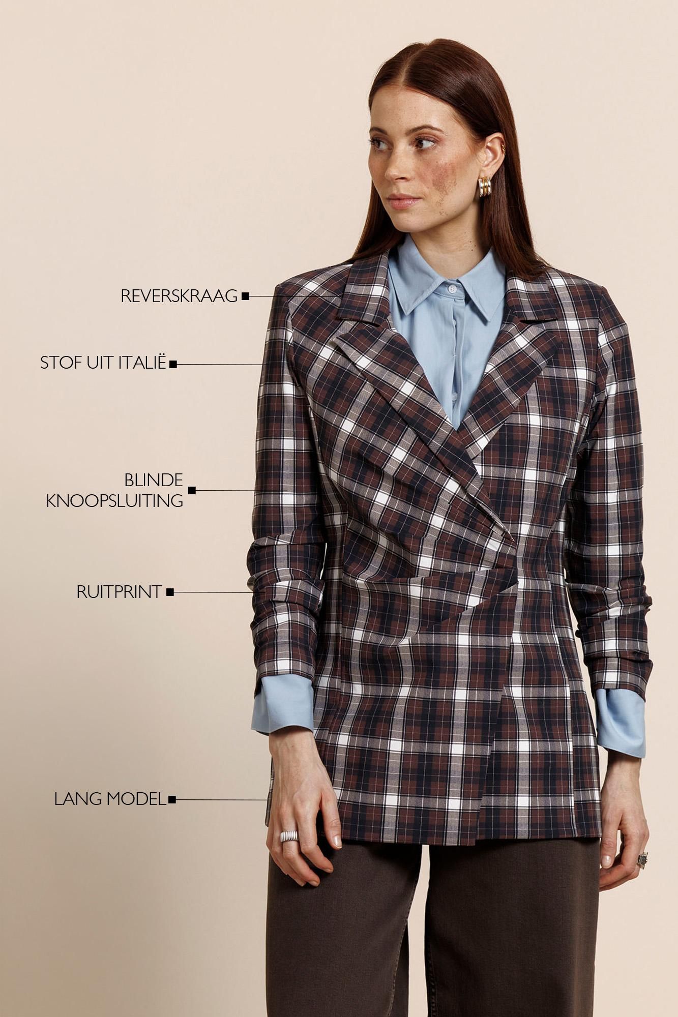 STUDIO ANNELOES 14120 Cinta check blazer