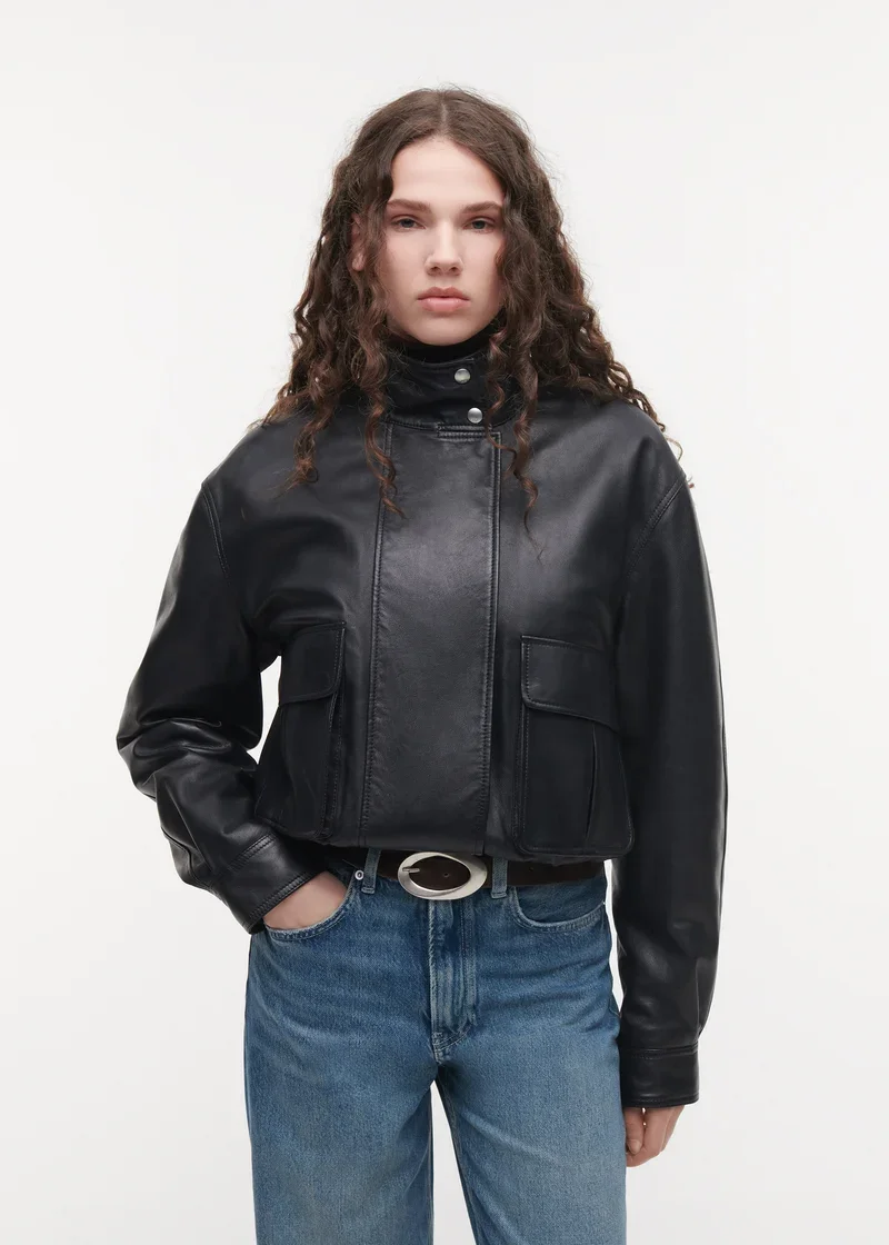ARMA LEATHER 025L266004.01 Willow SheepSC Funnel Jacket