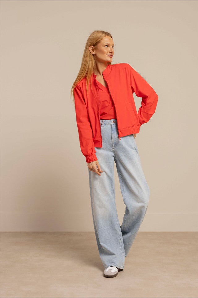 STUDIO ANNELOES 13671 Benja bomber jacket - coral red