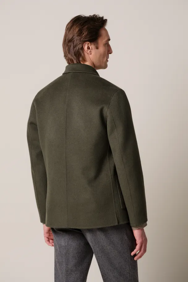 PROFUOMO PPXF30011G Groen wollen single layer overshirt