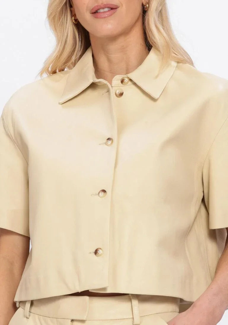 ARMA LEATHER 015L261018.01 Eveline Sheep Soft Waxed Blazerblouse
