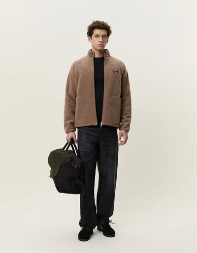 LES DEUX 1001670 PATCH TEDDY fleece vest - zand