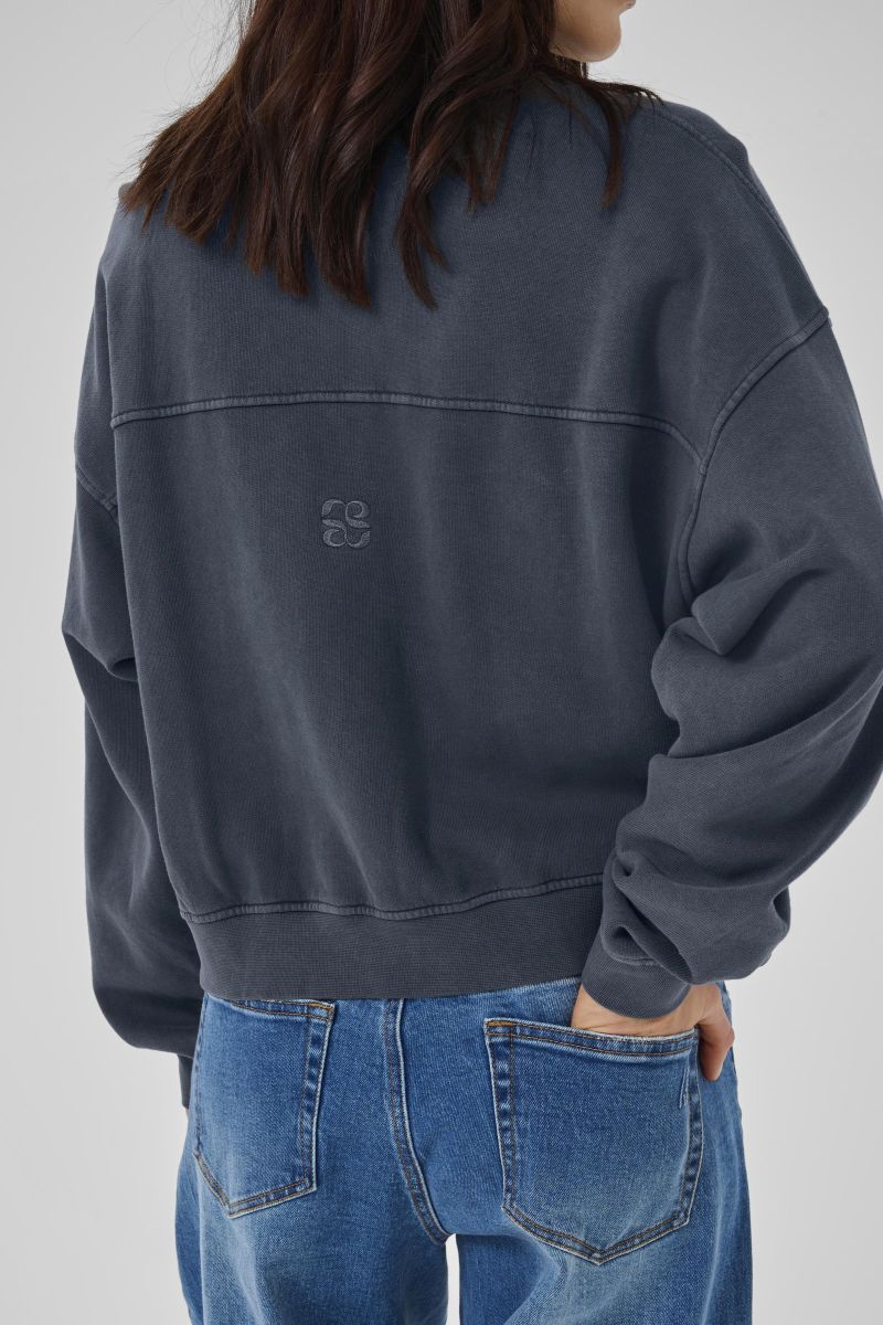 My Essential Wardrobe 10705247 MetaMW Sh SweatJacket-CashmereBlue