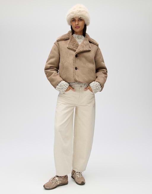 OPUS 10634513596475 Hafira Omkeerbare jas in shearling-look