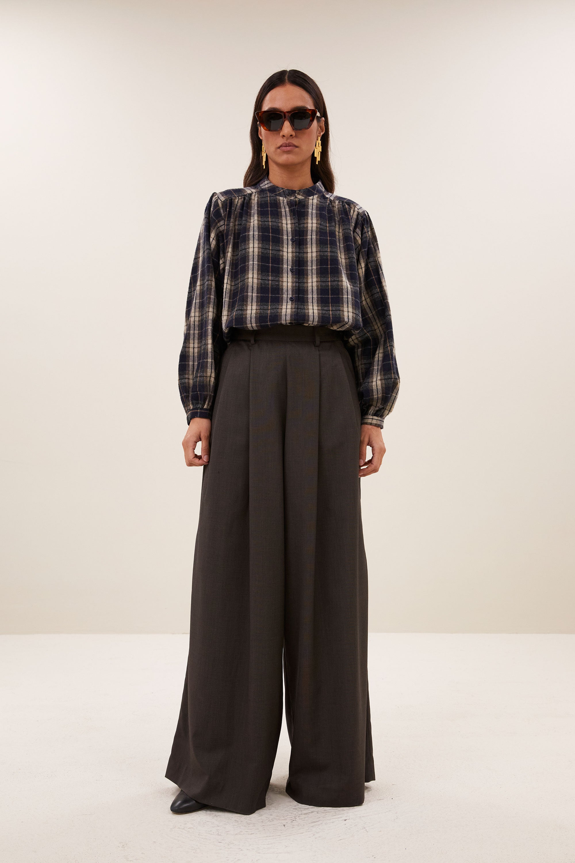 BY-BAR 26412064 jagger check blouse
