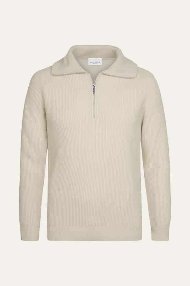 PROFUOMO PPXJ30058H Zand pullover half zip