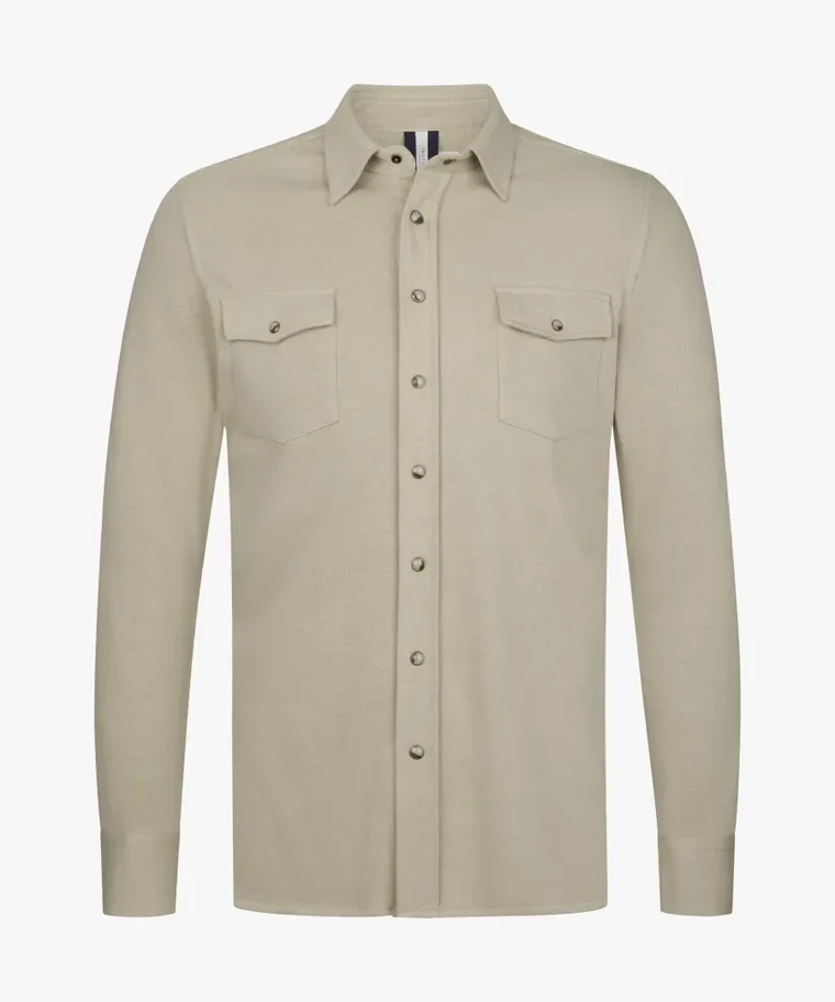 PROFUOMO PPXF10001B  French Terry Overshirt Western-Beige