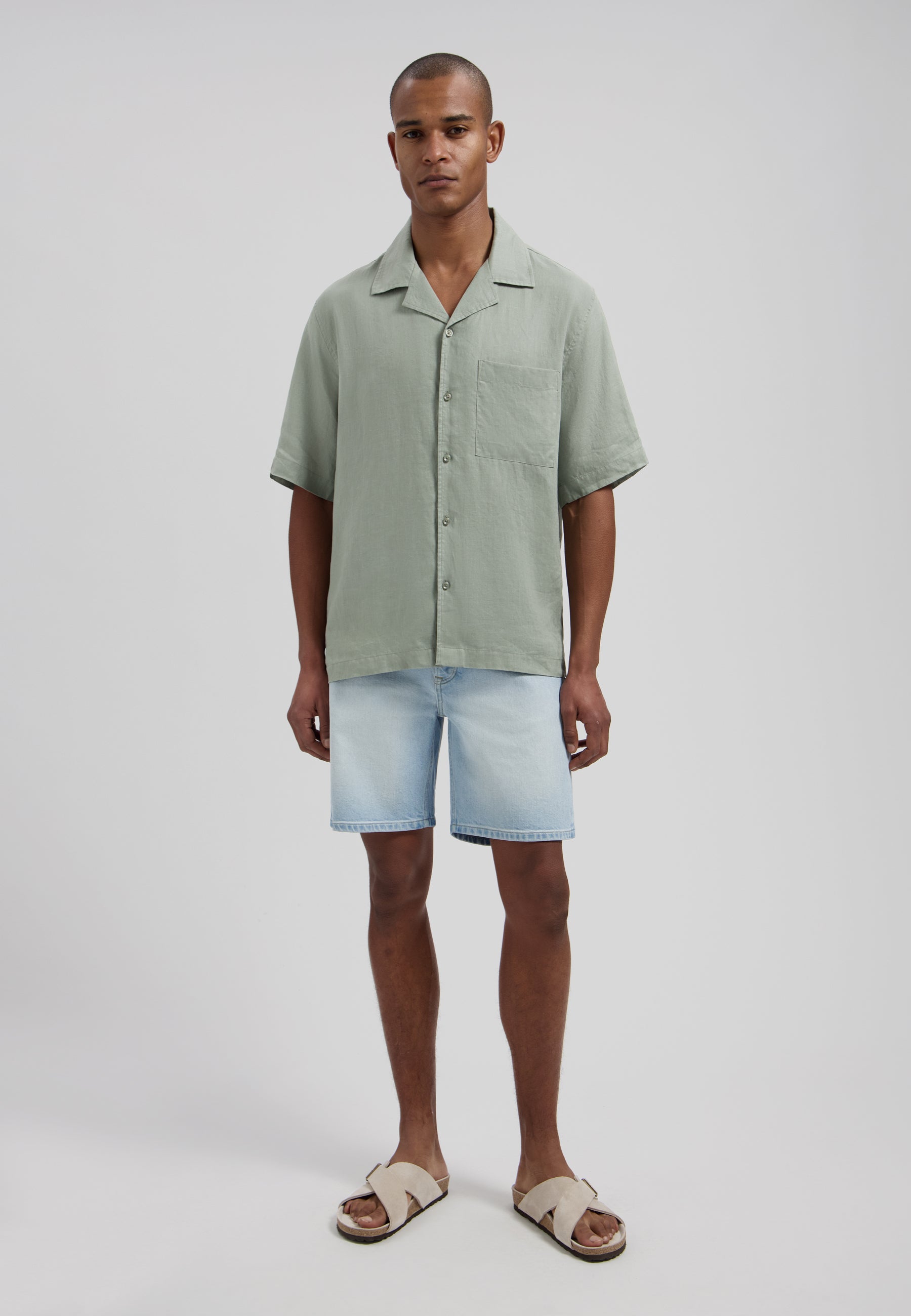 DSTREZZED 311480-SS26 Hero Resort Shirt - Green Shadow