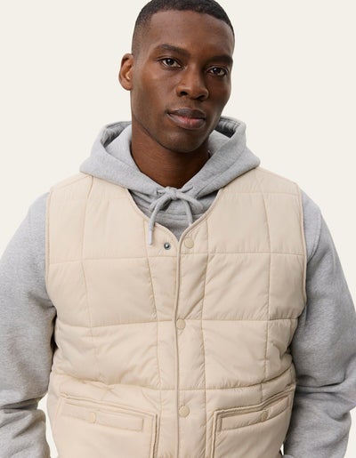 LES DEUX 1001361 Matt Quilted Vest-Light Sand